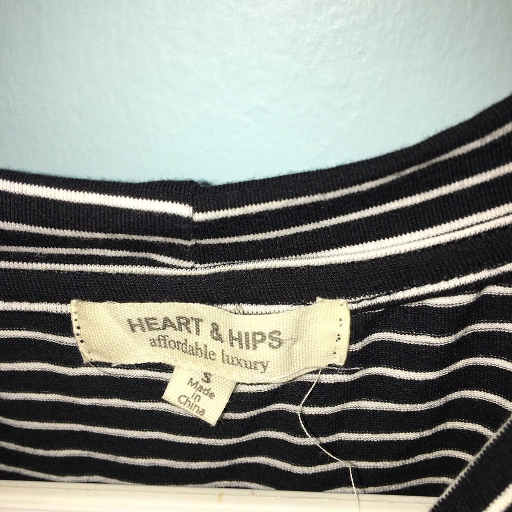A black and white stripe shirt